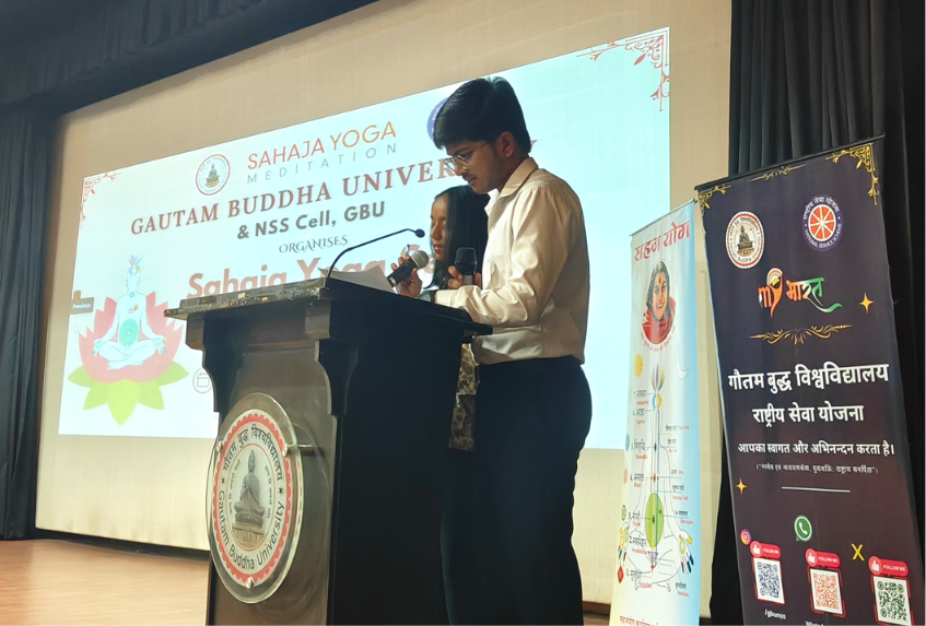 Mayank Prabhakar hosting Sahaj Yoga event at Gautam Buddha University